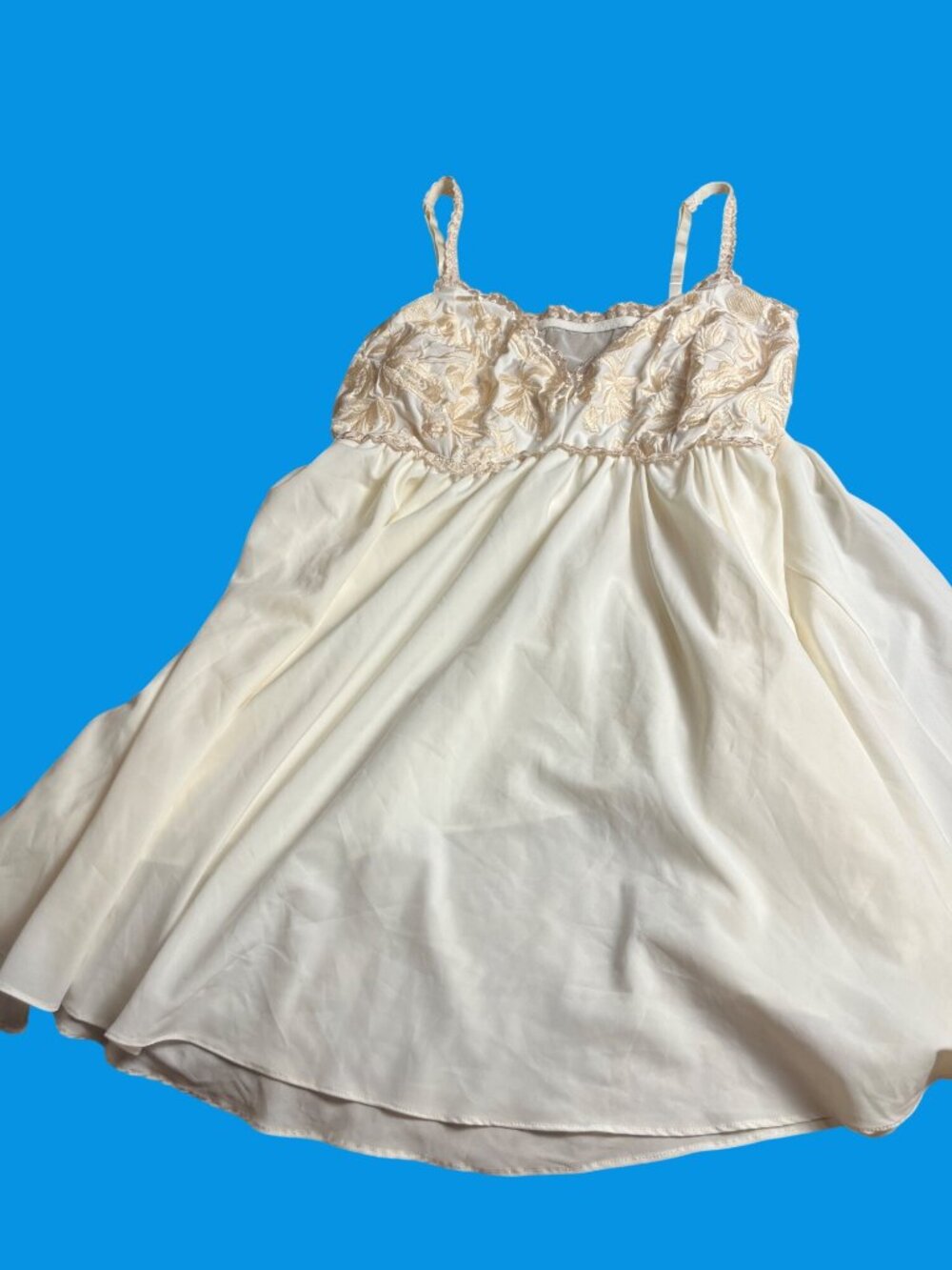 Soma L.E. Intrigue Chiffon Babydoll DG Teddy/babydoll Ivory Light Nude Large NWT